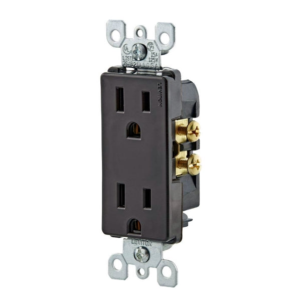 Leviton Decora Child Safety Tamper-Resistant Duplex Outlet/Receptacle - Brown (15Amp, 125V, T5325-D0)