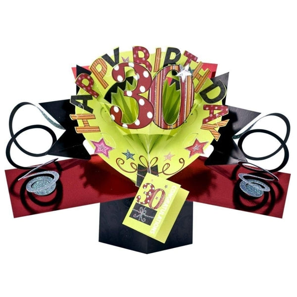 Russ Pop-Up 30th Birthday Greeting Card with Envelope - Happy Birthday 30 (3D Birthday Card)