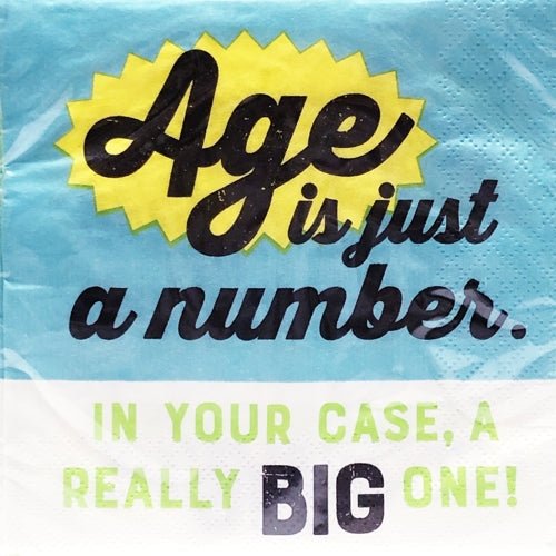 Age is Just a Number Birthday Party 2-Ply Napkins (16 Count) - DollarFanatic.com