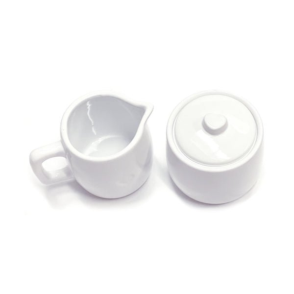 Ankyo Ceramic Cream and Sugar Set - White/Heart (2 - Piece Set) - Dollar Fanatic
