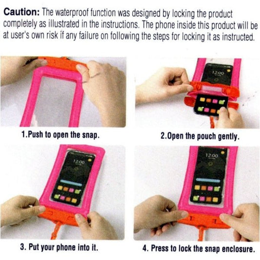 Ankyo Waterproof Phone Case Protective Pouch - Pink (Maximum Phone Size 3.07" x 6.4") - Dollar Fanatic