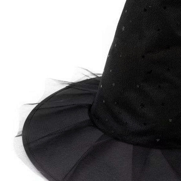Black Witch Hat Costume Accessory - Black Star Sequin (13" x 15"dia.) - 2 for $5