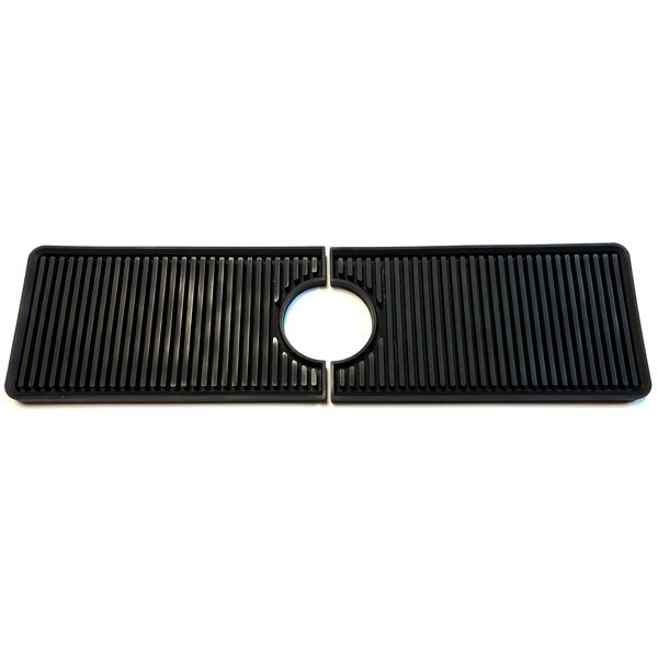 Bodomor Sink Faucet Mat - Black (15" x 4" x 2"dia. hole) Adjustable 2 - Piece Design - Dollar Fanatic