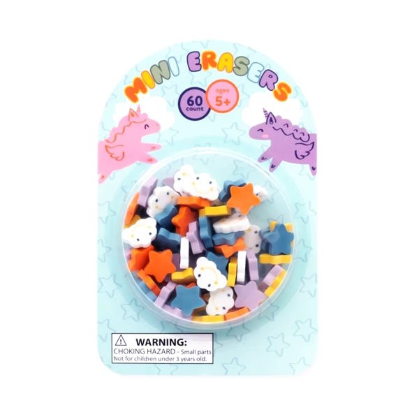Colorful Sky Mini Erasers - Clouds/Stars (60 Count) - Dollar Fanatic