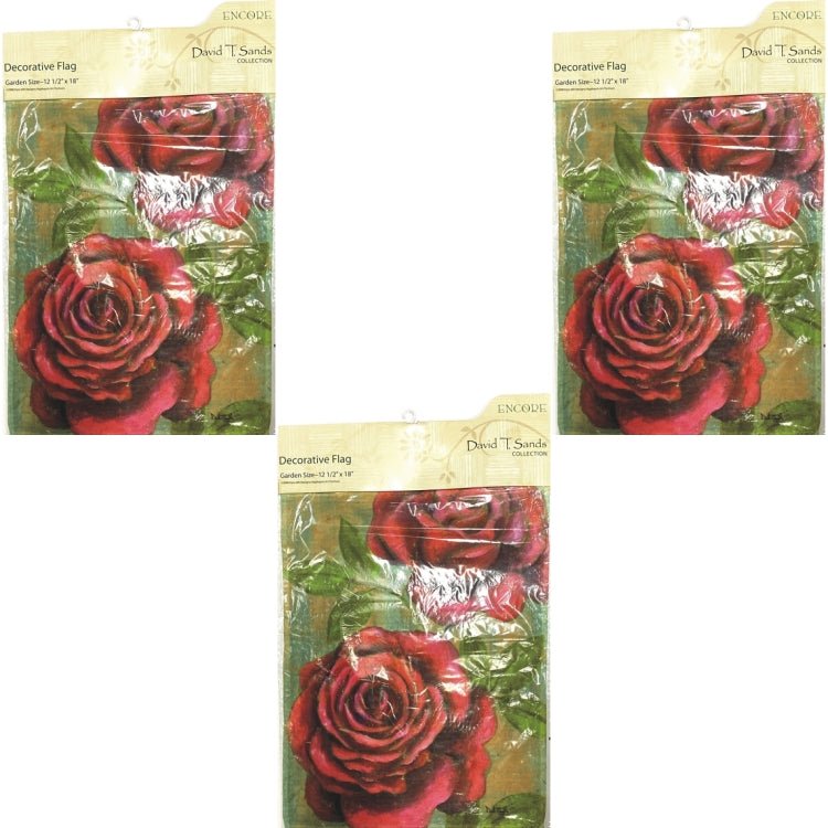 Encore Decorative Garden Flag - Red Roses (12.5" x 18") Double - Sided - Dollar Fanatic