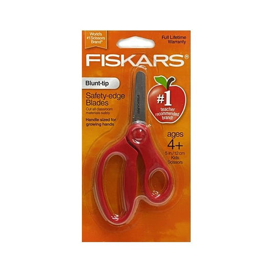 Fiskars Blunt-Tip Kids Scissors - Red (5") - Dollar Fanatic