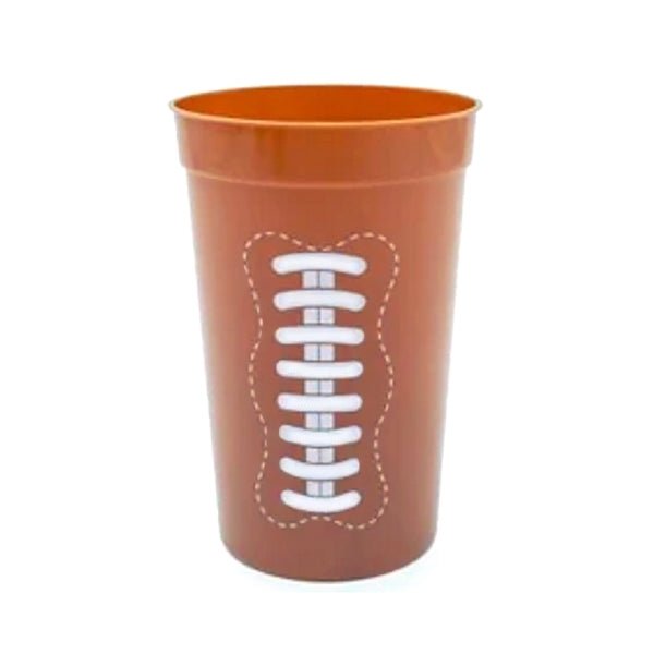 Football Plastic Tumbler Party Cups - Brown (12 Count Pack) BPA Free, Food Safe, Reusable - Dollar Fanatic