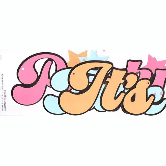 It's Party Time Party Banner - Stars/Multi - Color (6 ft.) - Dollar Fanatic