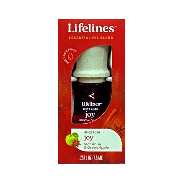 Lifelines Spice Rush Joy Essential Oil Blend with Precision Pump - Star Anise and Green Apple (Net 0.25 fl. oz.) Ready To Use - Dollar Fanatic