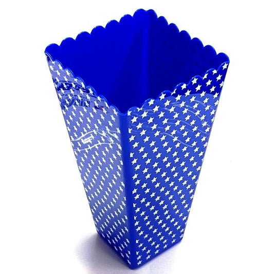 Lucky Star Classic Movie Popcorn Holder - Blue/White Stars (7.75" x 2.75") - Dollar Fanatic