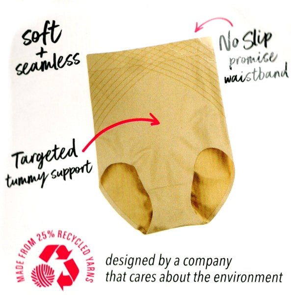 Maidenform Firm High Waist Brief Shapewear - Beige (Size Small) Targeted Tummy Support - Dollar Fanatic