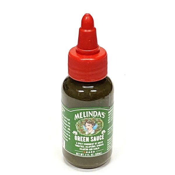 Melindas Green Hot Sauce - Mild Heat (Net 2 fl. oz.) Blend of Green Tomatoes, Jalapenos, Spinach, Cilantro and Garlic - Dollar Fanatic