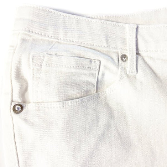 Mossimo White Stretch Denim Jean Shorts Size 18 (Bermuda Mid - Rise) - Dollar Fanatic