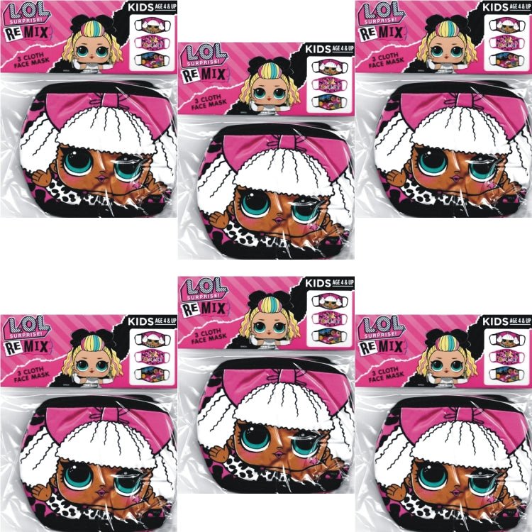 Novelty Pink Kids Fabric Face Masks with Ear Loops (3 Pack) 3 - Layer Design - Dollar Fanatic