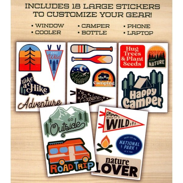 Peel and Stick Vinyl Stickers - Adventure Nature (18 Pack) Weather Friendly - Dollar Fanatic