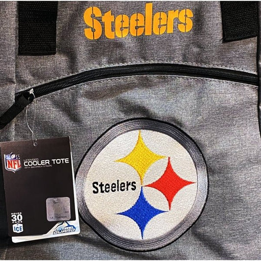 Pittsburgh Steelers Can Cooler Tote Bag (Holds up to 30 Cans) Easy to Carry, Foil Lining, Antimicrobial - Dollar Fanatic