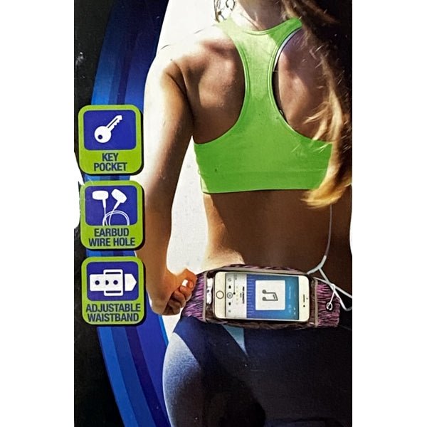 Pro Strength Active Waistband Phone Case Protective Pouch - Pink Camo (Maximum Phone Size 3.07" x 6.4") - Dollar Fanatic