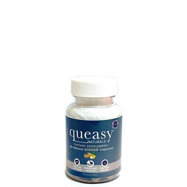 Queasy Naturals Ginger Herbal Supplement Capsules (30 Pack) - Dollar Fanatic