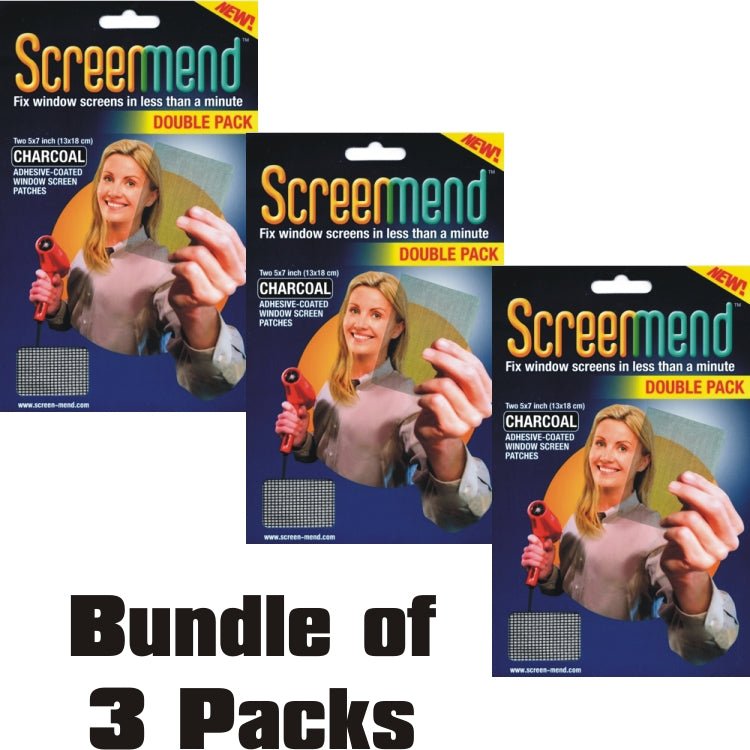 ScreenMend Window/Door Screen Repair Patches - Charcoal (2 Pack) Fix Screens in Less than a Minute - Dollar Fanatic