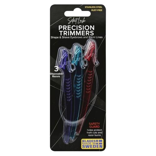 Select Lash Stainless Steel 2-in-1 Eyebrow Razor & Bikini Line Precision Trimmers (3 Pack) - DollarFanatic.com