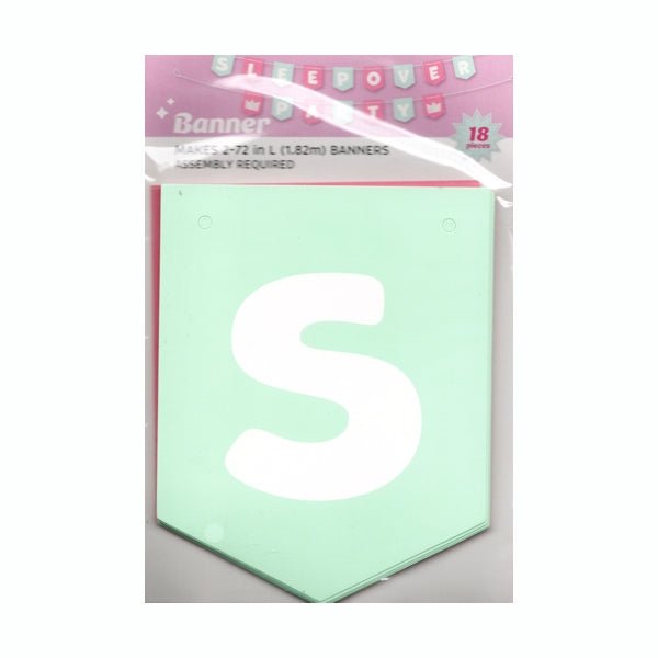 Sleepover Party Happy Birthday Banners - Pink/Mint (2 - Piece Set/6 ft. each) - Dollar Fanatic