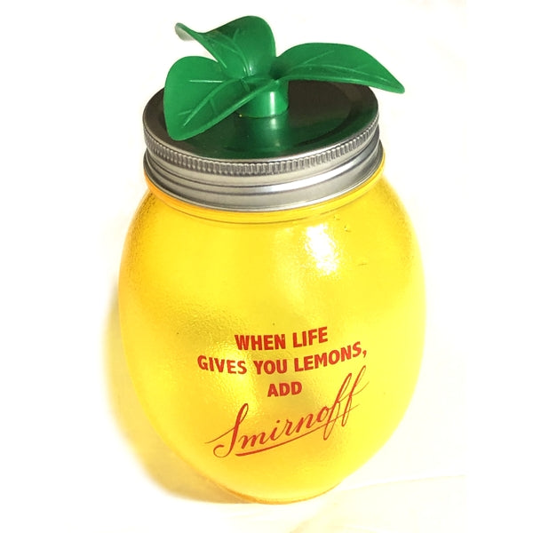 Novelty Lemon-Shaped Tumbler with Straw - Yellow/Green (Holds 20 fl. oz.) Food Safe, For Cold Beverages Only