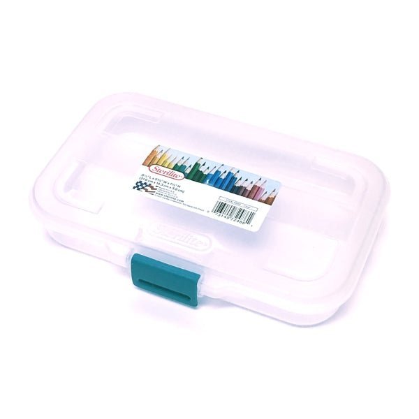 Sterilite Divided Small Storage Case - Clear (8.5" x 5.6" x 1.5") Perfect for School Supplies, Electronic Accessories, Makeup, and more! - Dollar Fanatic