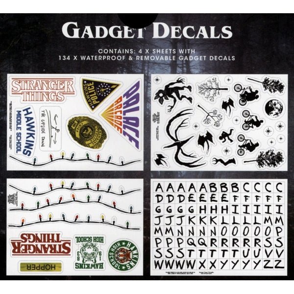 Stranger Things Gadget Decal Stickers (4 Sheets) Reusable and Waterproof - Dollar Fanatic