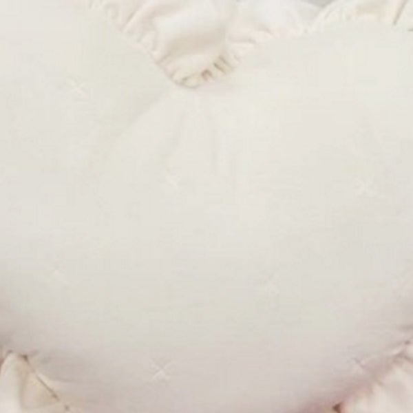 Threshold Oversized Heart - Shaped Ruffle Velvet Plush Pillow with Faux - Fur Shearling Reverse Side - Ivory (20” x 24”) - Dollar Fanatic