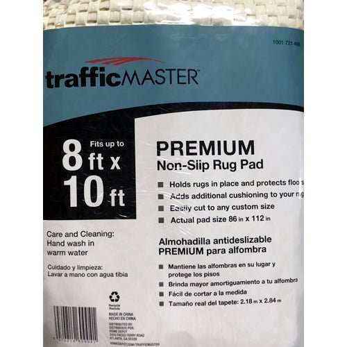 TrafficMaster Premium Non-Slip Rug Pad - Fits up to 8 ft. x 10 ft. (86" x 112") Cut to Any Custom Size - Dollar Fanatic