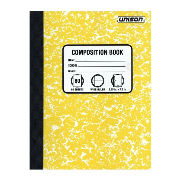 Unison Wide Ruled Composition Notebook (80 Sheets) Select Color - Dollar Fanatic