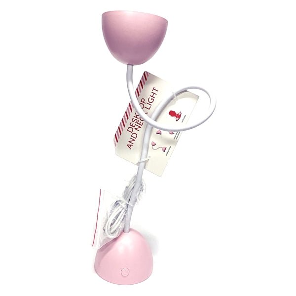 Vivitar LED Light Flexible Desk Top Lamp - Pink (Includes USB - C Power Cable) Battery Powered for Travel, Can Sit Around Neck as Reading Light - Dollar Fanatic