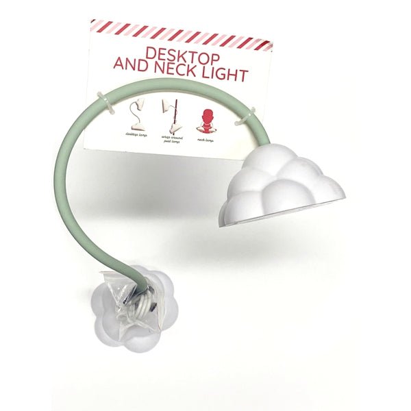 Vivitar LED Light Flexible Desk Top Lamp - White/Cloud (Includes USB - C Power Cable) Battery Powered for Travel, Can Sit Around Neck as Reading Light - Dollar Fanatic