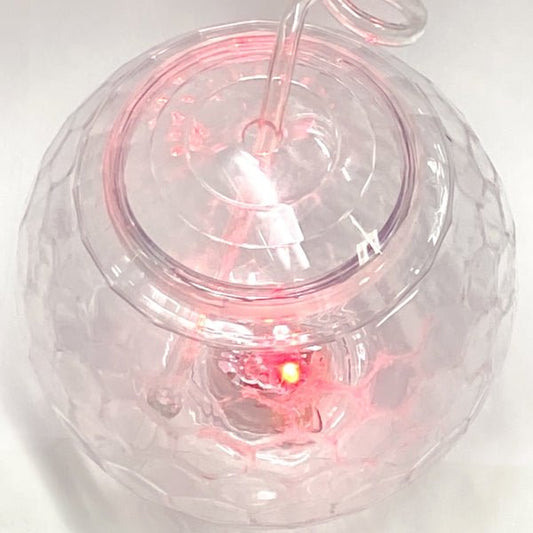 Vivitar Light - Up Party Tumbler with Swirly Straw - Clear Disco Ball (Holds 37.2 fl. oz.) For Cold Beverages Only - Dollar Fanatic