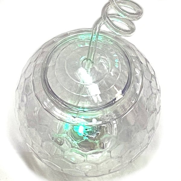 Vivitar Light - Up Party Tumbler with Swirly Straw - Clear Disco Ball (Holds 37.2 fl. oz.) For Cold Beverages Only - Dollar Fanatic