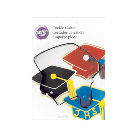 Wilton Graduation Cap Shaped Cookie Cutter (Black Premium Coated Metal) Includes Cookie Recipe - Dollar Fanatic