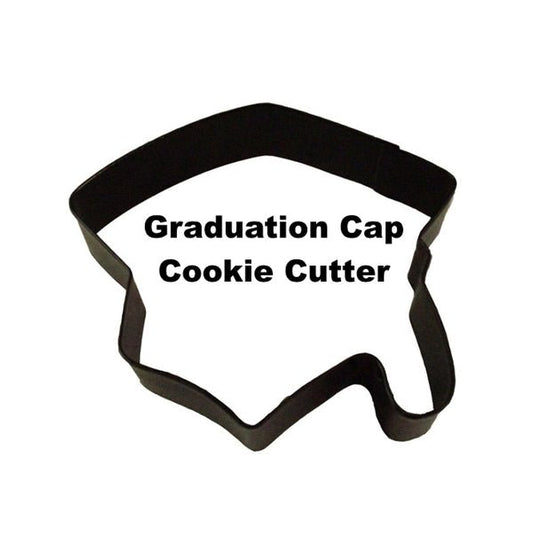 Wilton Graduation Cap Shaped Cookie Cutter (Black Premium Coated Metal) Includes Cookie Recipe - Dollar Fanatic