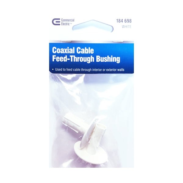 Commercial Electric Coaxial Cable FeedThru Bushing White (2Pack