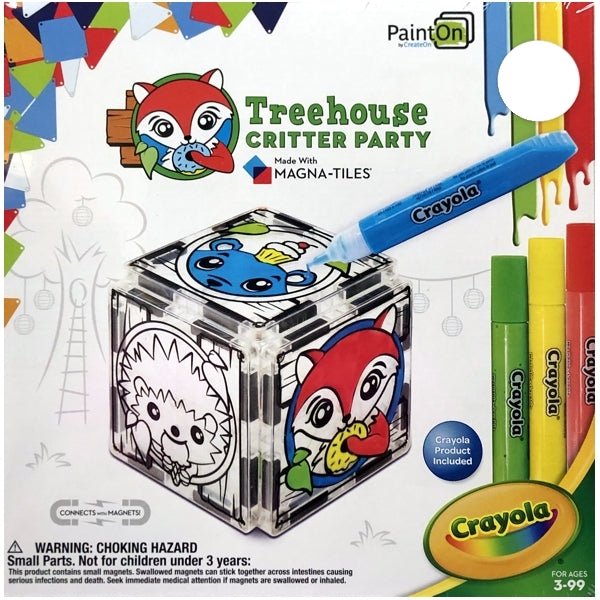 Crayola MagnaTiles Treehouse Critter Party PaintOn with Crayola Paint