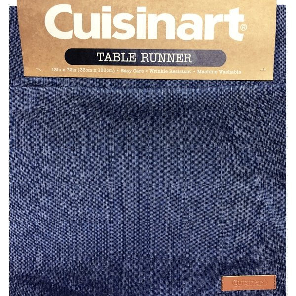 Cuisinart Chambray Table Runner - 13" x 72" (Select Color) Wrinkle Resistant, Machine Washable - DollarFanatic.com