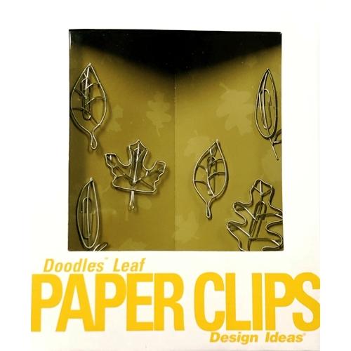 Doodles Designer Fun-shaped Metal Leaf Paper Clips - Silver (6 Pack) Gift Boxed - DollarFanatic.com