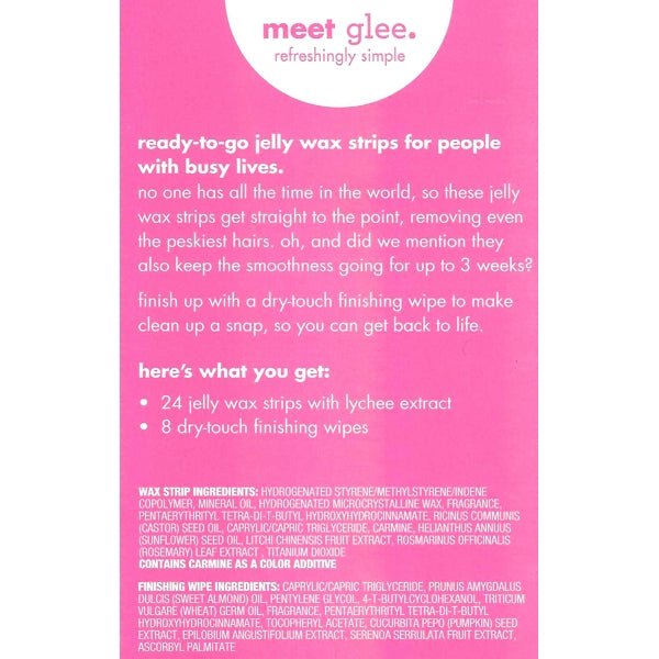 Glee Bikini Wax Kit (24 Wax Strips, 8 Finishing Wipes)