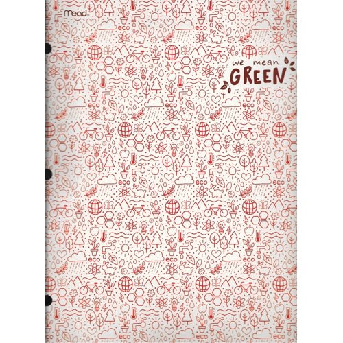 Mead Recycled 2Pocket Portfolio Folders Red/Blue (2 Pack) Durable