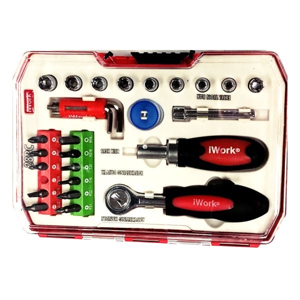 Olympia Tools iWorks 28-Piece Socket and Driver Bits Set (76521-N12) - DollarFanatic.com