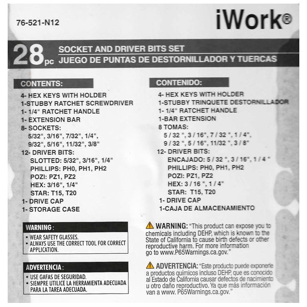 Olympia Tools iWorks 28-Piece Socket and Driver Bits Set (76521-N12) - DollarFanatic.com