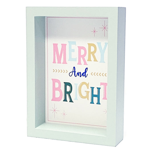 Nielsen Bainbridge (Merry and Bright) Wood Decor 7" x 5" x 1.5" Colorful Shadow Box Sign
