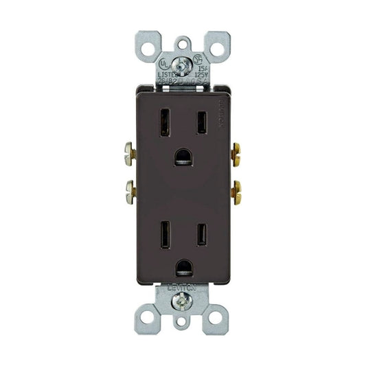 Leviton Decora Child Safety Tamper-Resistant Duplex Outlet/Receptacle - Brown (15Amp, 125V, T5325-D0)