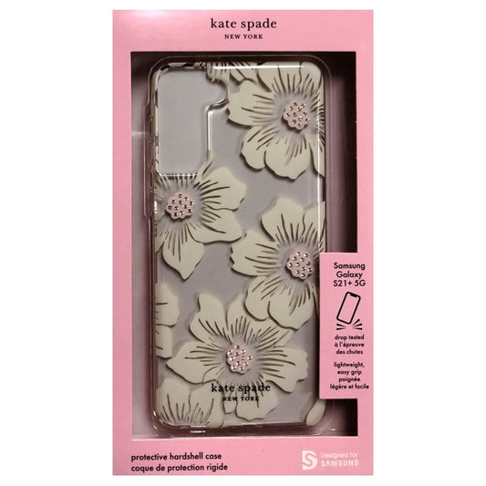 Incipio Kate Spade Samsung Galaxy S21 + 5G Protective Hardshell Phone Case - Hollyhock/Clear (KSSA-073-HHCCS)