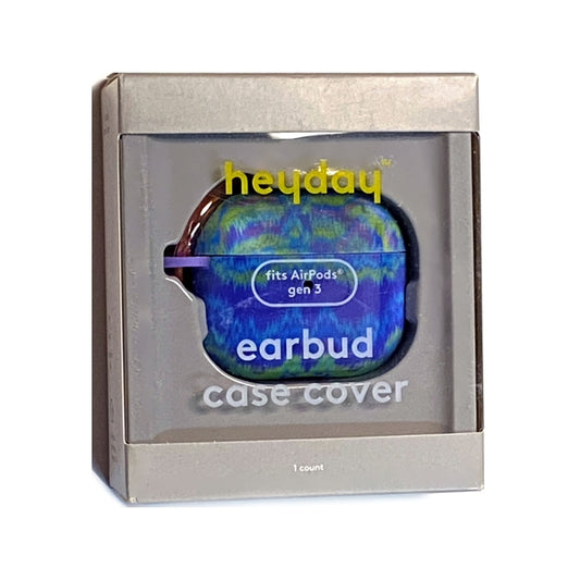 HeyDay Colorful Earbud Case Cover with Carabiner Clip - Digital Wave/Purple, Blue, Green (fits AirPods Gen 3) Wireless Charging Compatible