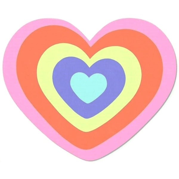 HeyDay Heart-Shaped Non-Slip Mouse Pad - Rainbow Colors (8.5" x 7")